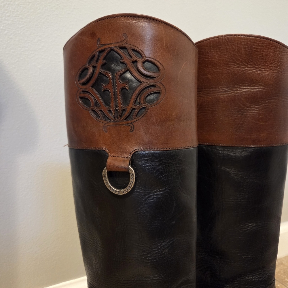 FRYE Women's Melissa Logo Button Motorcycle Equestrian Black Boots Size 7 - Picture 5 of 10